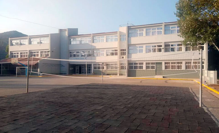 Καθαρισμός του αύλειου χώρου στο 1o Γυμνάσιο Νέας Μάκρης