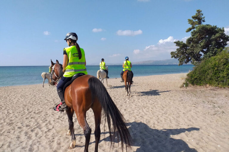 Το Έφιππο εθελοντικό σώμα Πολιτικής Προστασίας Δήμου Μαραθώνος σε βοήθεια στην Βαρυμπόμπη