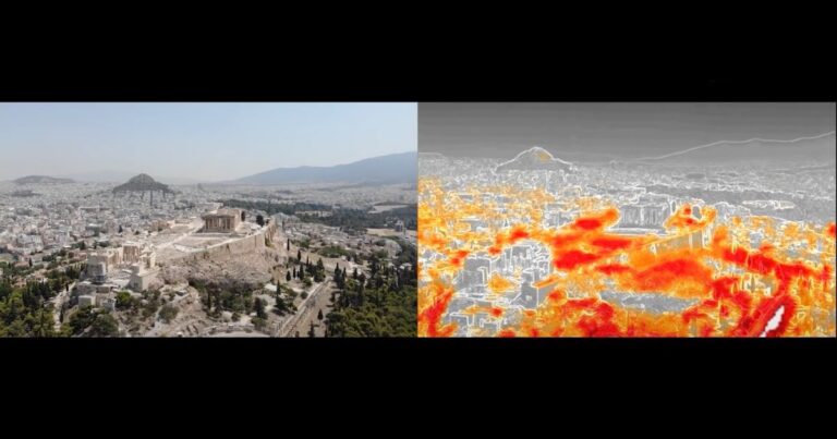 Το ιστορικό κέντρο της Αθήνας παραδομένο στον καύσωνα (βίντεο με θερμική κάμερα από drone)