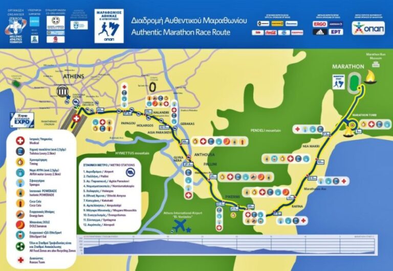 H διαδρομή του 39ου Μαραθωνίου Αθήνας (χάρτες)