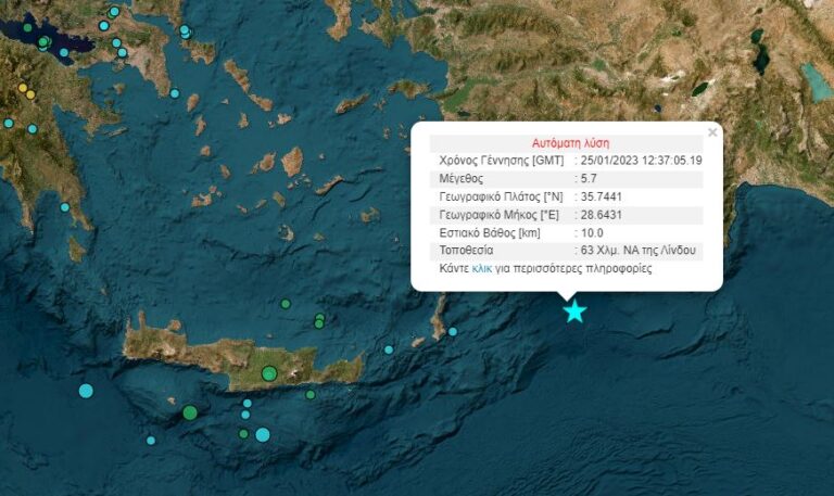 Ισχυρός σεισμός 5,9 Ρίχτερ στη Ρόδο