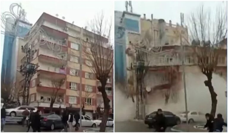 Σεισμός – Συγκλονιστικό βίντεο με κτίριο που καταρρέει από τα 7,8 Ρίχτερ