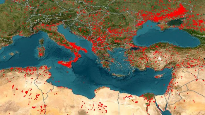 Καίγεται όλη η Μεσόγειος – Σοκ από τους δορυφορικούς χάρτες της NASA για τις φωτιές σε εξέλιξη – rpn