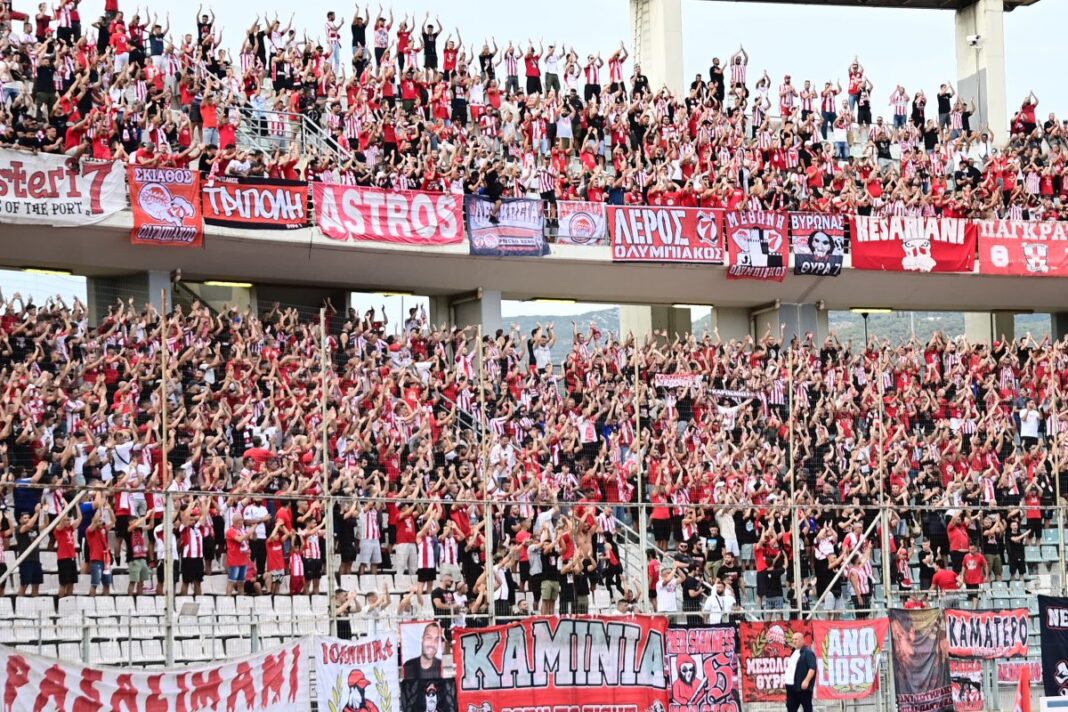 Έγινε Καραϊσκάκη το Πανθεσσαλικό – «Κοκκίνησε» το στάδιο από 15.000 οπαδούς του Ολυμπιακού