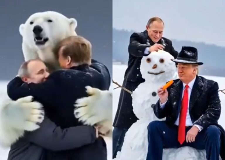 Τραμπ και Πούτιν αγκαλιά με… αρκούδα στην Αλάσκα υπό το βλέμμα του Ζελένσκι