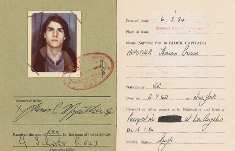 Πριν γίνει ο απόλυτος σταρ: Ένα 16σελιδο πιστοποιητικό του Τομ Κρουζ από το 1984 βγαίνει στο «σφυρί»