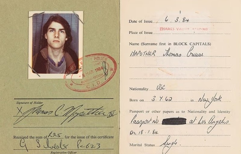 Πριν γίνει ο απόλυτος σταρ: Ένα 16σελιδο πιστοποιητικό του Τομ Κρουζ από το 1984 βγαίνει στο «σφυρί»