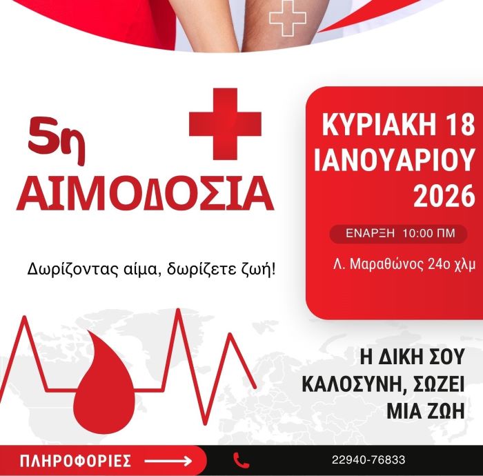 Διασταύρωση Ραφήνας: 5η Ενοριακή Αιμοδοσία στον Ι. Ν. Αναλήψεως του Κυρίου – Κυριακή 18 Ιανουαρίου – rpn