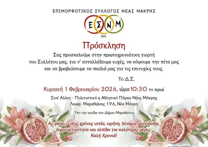 Πρωτοχρονιάτικη γιορτή από τον Επιμορφωτικό Σύλλογο Νέας Μάκρης