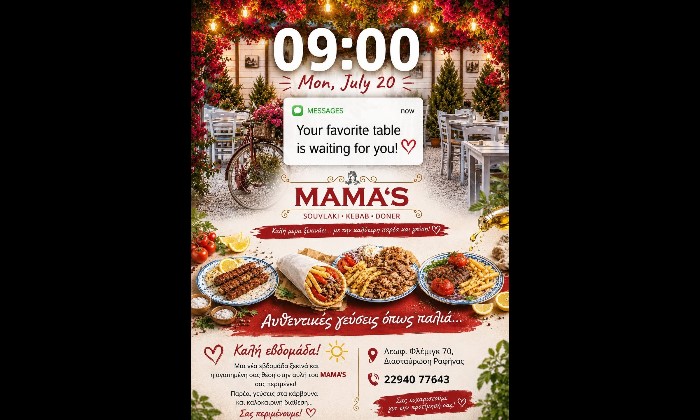 Ραφήνα: Η νέα εβδομάδα ξεκινά στην αυλή του MAMA’S!