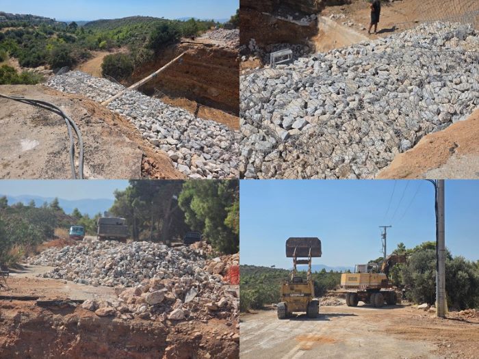 Ραφήνα: Συνεχίζονται εντατικά οι εργασίες για τη γέφυρα Bailey στην Καλλιτεχνούπολη
