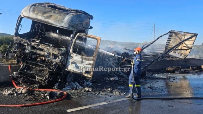 Τραγωδία στην Αθηνών–Λαμίας: Νεκρός οδηγός μετά την ανατροπή δύο φορτηγών