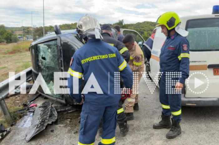 Τροχαίο στην Εθνική Οδό Πύργου–Κυπαρισσίας: Έξι τραυματίες, ανάμεσά τους δύο παιδιά