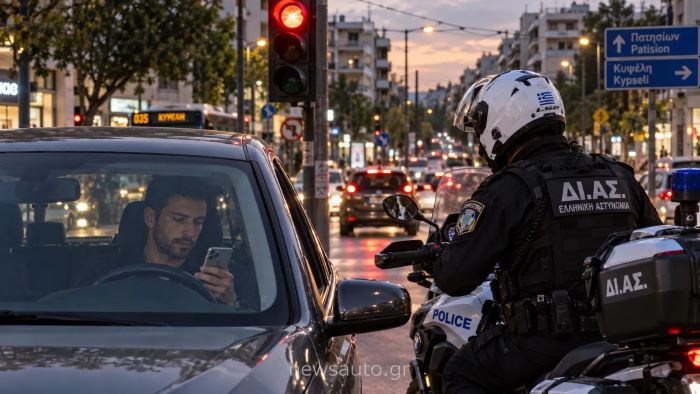 Κινητό στο κόκκινο φανάρι: Μεγάλο πρόστιμο και αφαίρεση διπλώματος